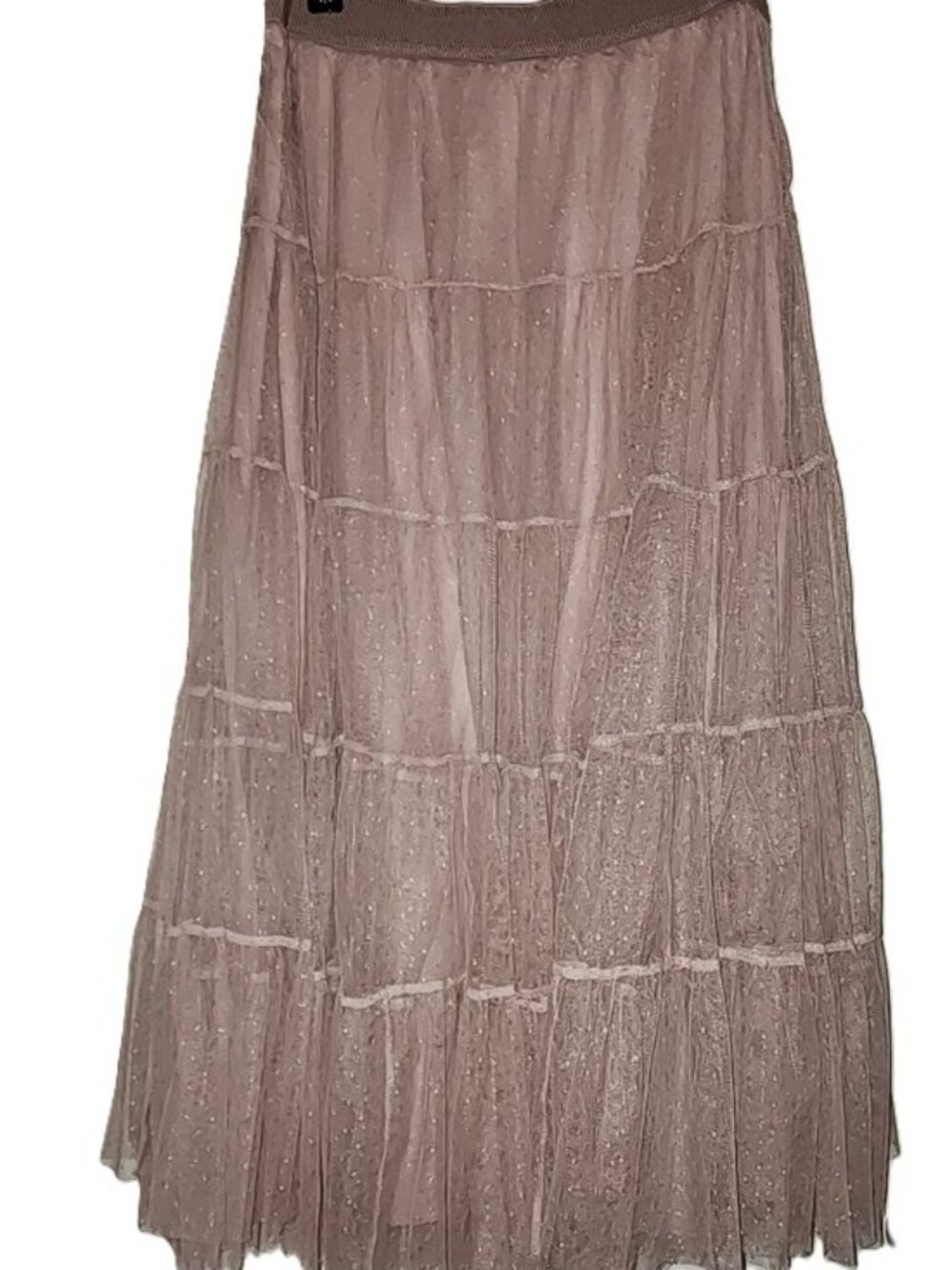 Anthropologie Serena Dusty Rose Tiered Tulle Midi Skirt Feminine Princess Small